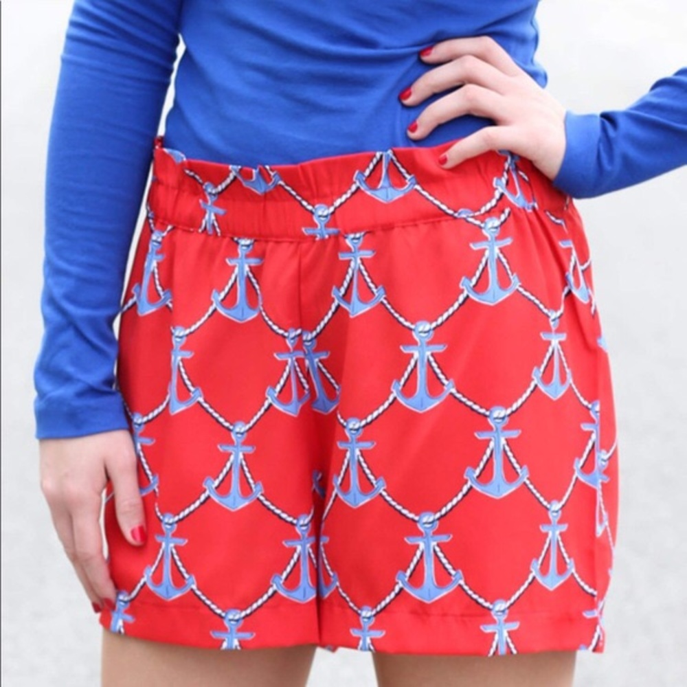 ❤️Mudpie Anchor Print ⚓️ Shorts Sz L (12-14)💙 - Picture 7 of 8